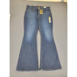 Lee Flare Jeans Womens 16 Medium Blue Denim Mid Rise Legendary Style Stretch New